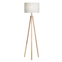 Natural Wood Modern Tripod Floor Lamp