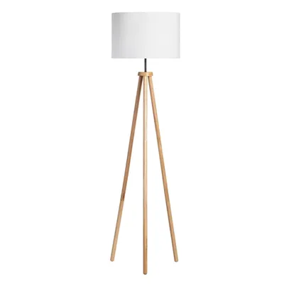 Natural Wood Modern Tripod Floor Lamp