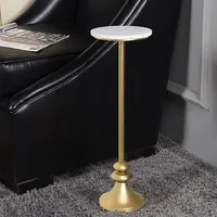 Gold Marble Top Pedestal Cocktail Table