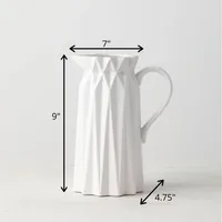 White Origami Pitcher Vase