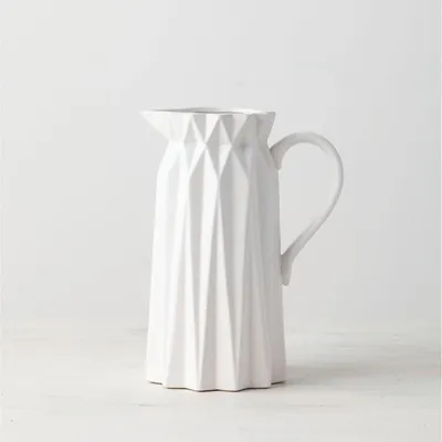 White Origami Pitcher Vase