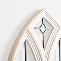Arched Wood and Metal Geometric Wall Plaque