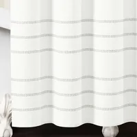 White and Gray Waffle Woven Shower Curtain