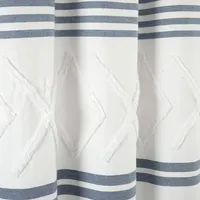 Blue Stripe Diamond Tufted Shower Curtain