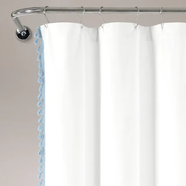 Blue Colorblock Striped Shower Curtain