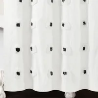 Black Boho Tufted Circles Shower Curtain