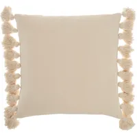 and Ivory Striped Tassel Pillow