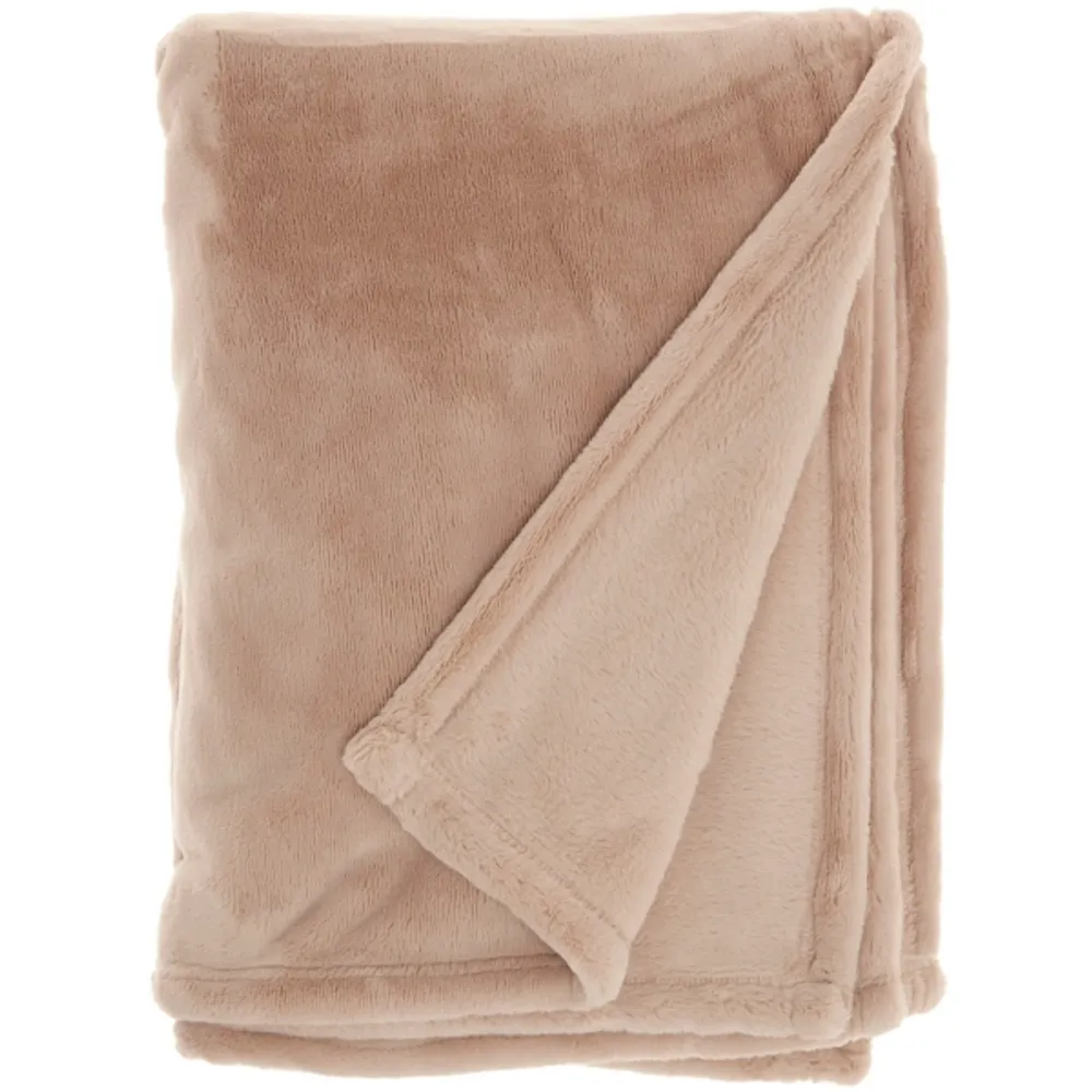 Blush Faux Sheared Mink Throw