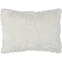 Silver Branches Faux Fur Lumbar Pillow