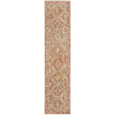 Rust Distressed Multi Medallion Runner, 2x10