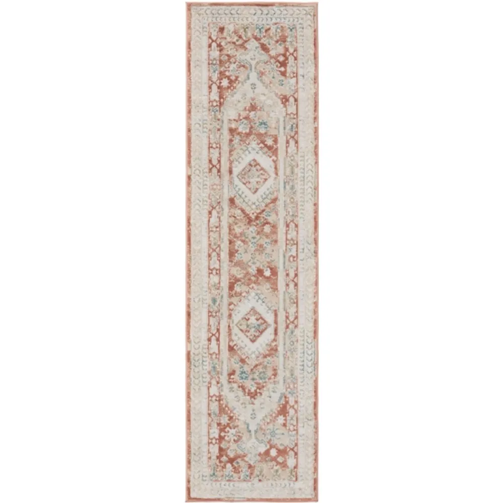 Irsia Rust Traditional Serged Runner, 2x8