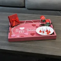 Pink Happy Valentine's Day Wood Tray