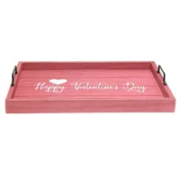 Pink Happy Valentine's Day Wood Tray