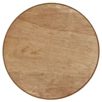 Round Brown Wood Coffee Bar Tray