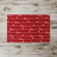 Red Love Script Kitchen Mat