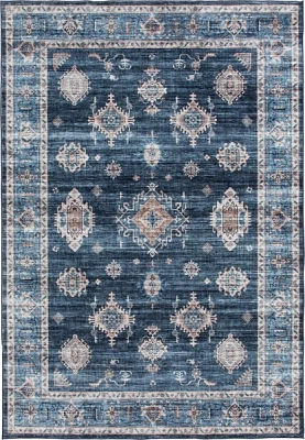 Navy Blue Decorative Washable Area Rug