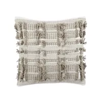 Taupe Woven Frill Pillow