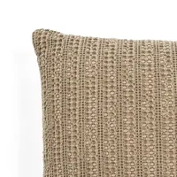 Tan Woven Open Stitch Pillow