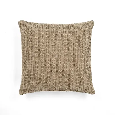 Tan Woven Open Stitch Pillow