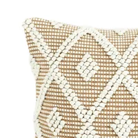 Cinnamon Diamond Knot Tufted Throw Pillow