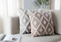 Cinnamon Diamond Knot Tufted Throw Pillow