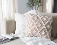 Cinnamon Diamond Knot Tufted Throw Pillow