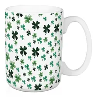 Luck of the Irish Shamrocks Mugs, Set of 2