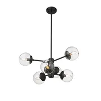 Black Mod 5-Arm Globe Chandelier