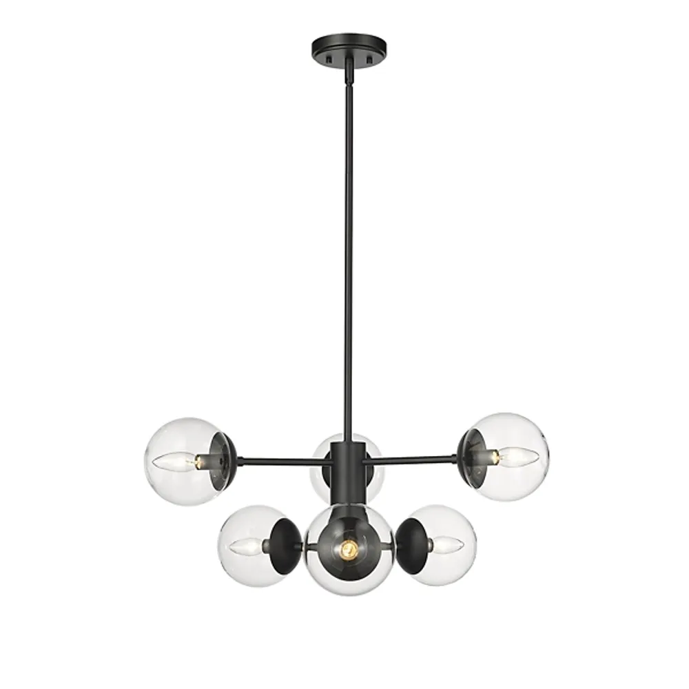 Black Mod 5-Arm Globe Chandelier