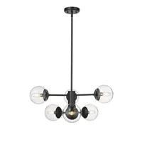 Black Mod 5-Arm Globe Chandelier