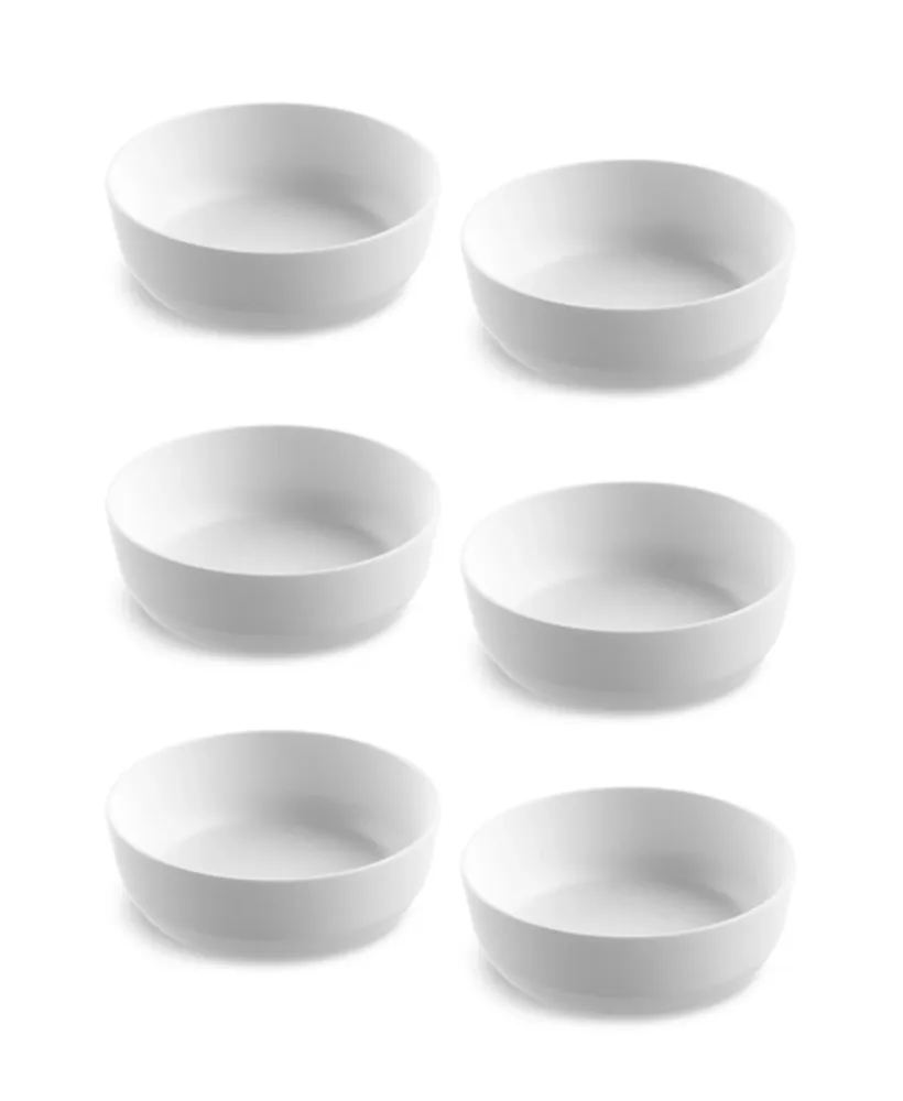 Melamine Mixing Bowls with Lid, Set of 6, White