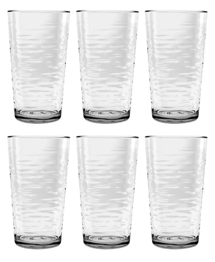 Ripple Clear Shatterproof Tall Glasses, Set of 6