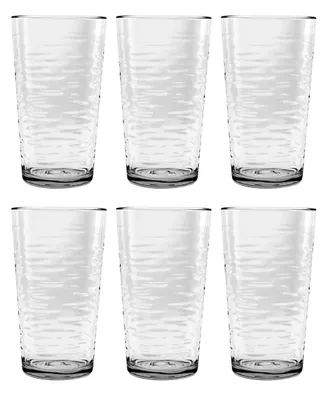 Ripple Clear Shatterproof Tall Glasses, Set of 6