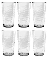 Ripple Clear Shatterproof Tall Glasses, Set of 6