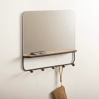 Mirror with Shelf Wall Hooks