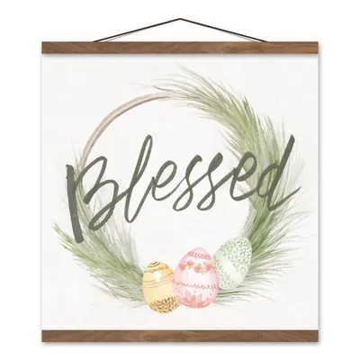 Blessed Egg Wreath Teak Hanging Canvas Art Print