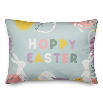 Blue Hoppy Easter Lumbar Pillow