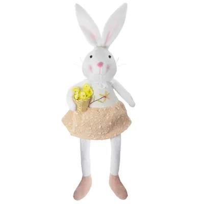 White and Pink Easter Bunny Plush