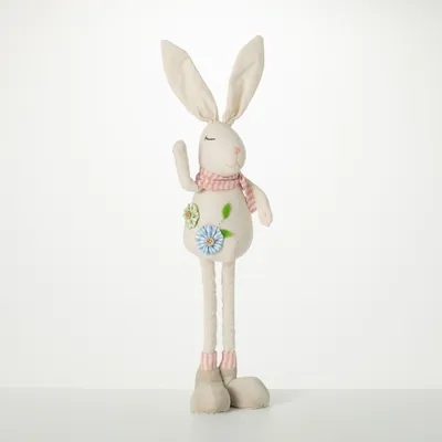 Standing Telescopic Floral Fabric Bunny
