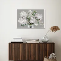 Blushing Hydrangeas Framed Canvas Art Print