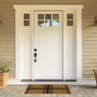 Modern Farmhouse Plaid Coir Doormat