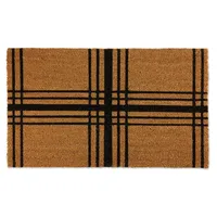 Modern Farmhouse Plaid Coir Doormat