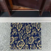 Blue Peonies Coir Doormat