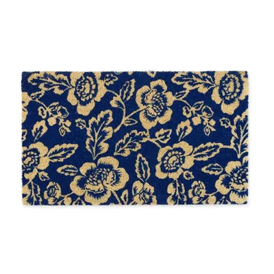 Blue Peonies Coir Doormat