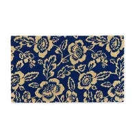 Blue Peonies Coir Doormat