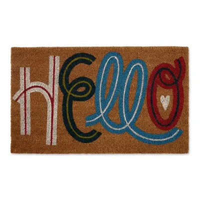 Colorful Hello Coir Doormat