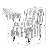 Cream and Gray Plaid Traditional Recliner