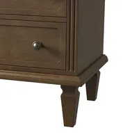 Warm Brown 2-Drawer Wood Nightstand