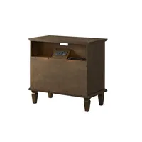 Warm Brown 2-Drawer Wood Nightstand