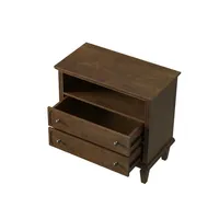 Warm Brown 2-Drawer Wood Nightstand